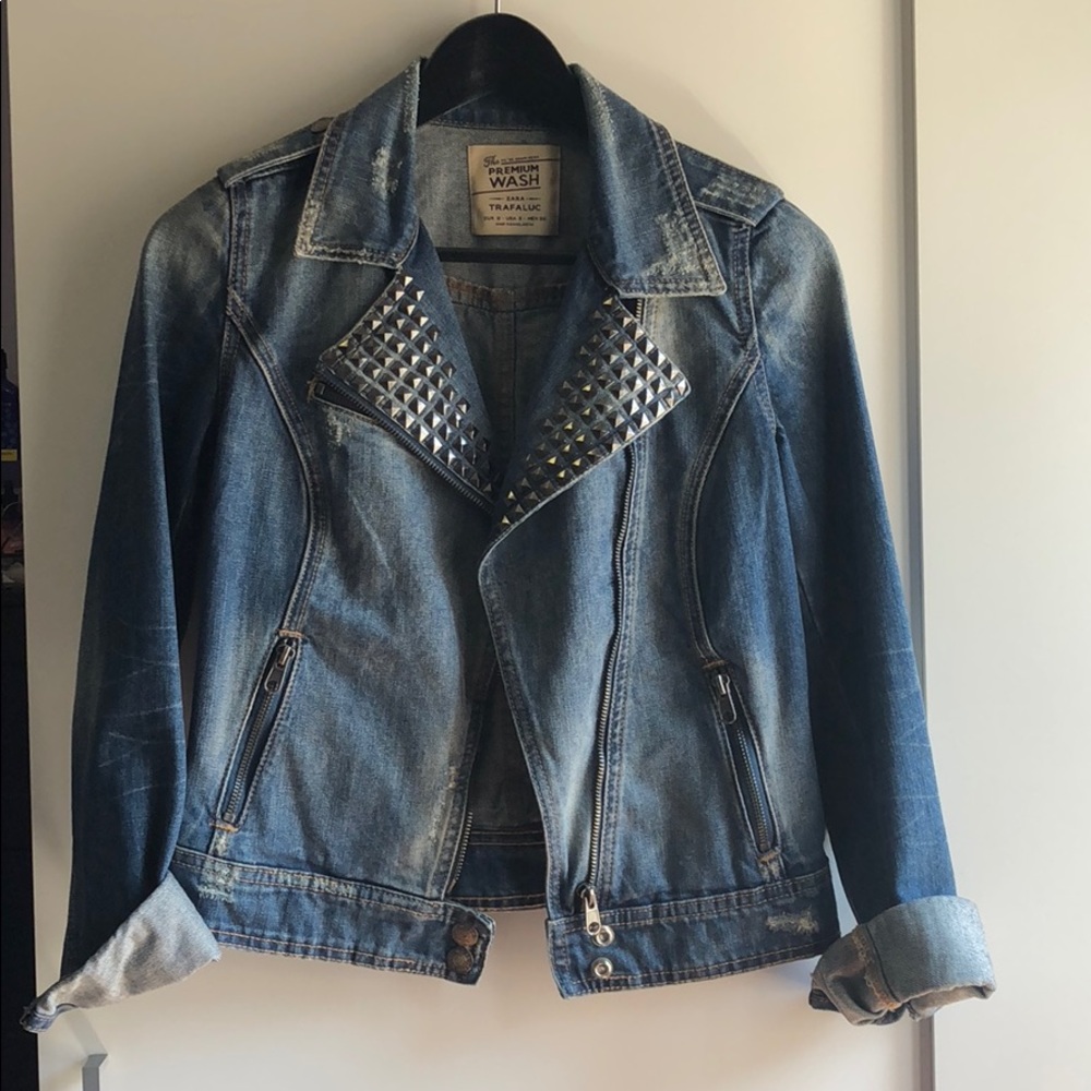 Zara studded denim jacket